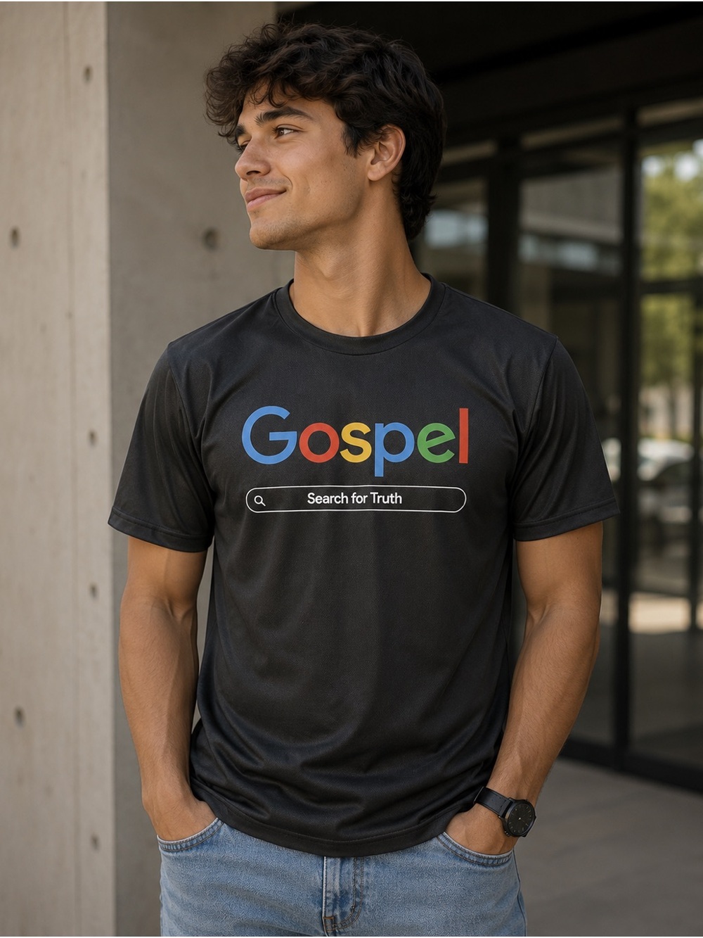 Unisex Gospel 'Search for Truth' Graphic Tee - Black XL NWOT
